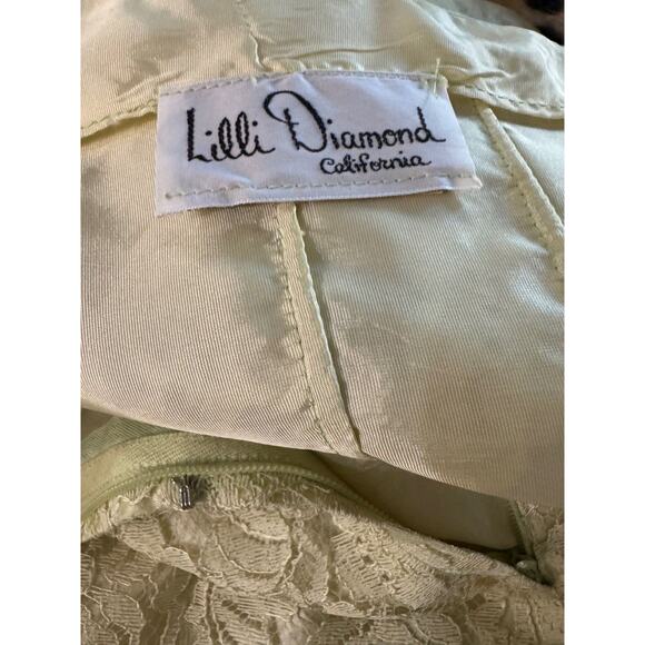NWTGS Vintage Lilli Diamond PALE YELLOW Lace TIERED Dress SZ 16 - Picture 3 of 6